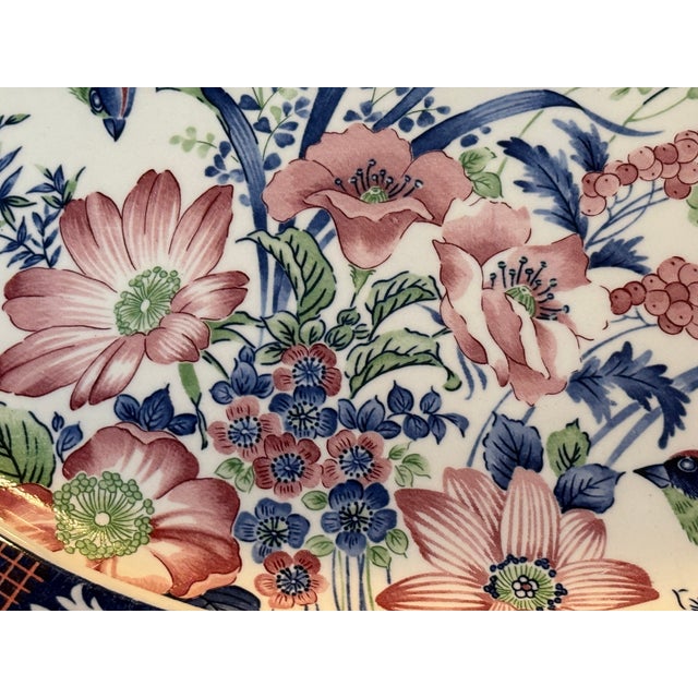 Vintage Japanese Bird of Paradise Imari Style Serving Platter For Sale - Image 9 of 9