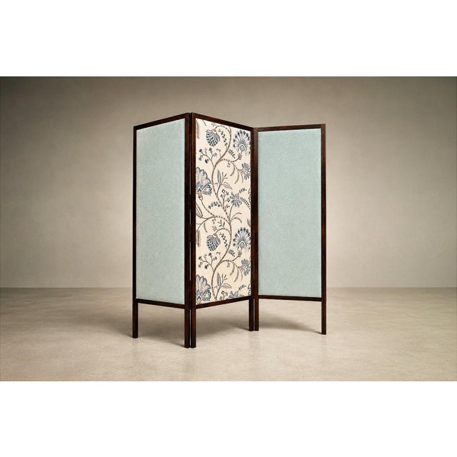 1960s Three-Panel Screen in Brazilian Rosewood & Upholstered Fabrics by Sergio Rodrigues, 1960s For Sale - Image 5 of 15