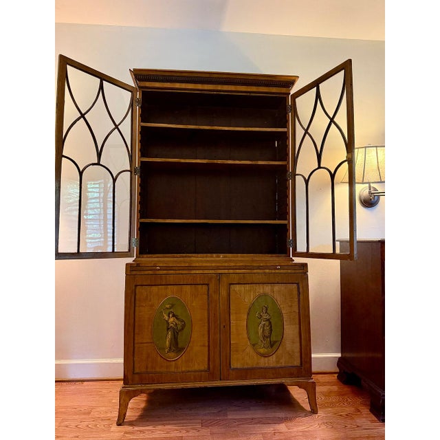 c. 1800 George III Polychromed Bureau Bookcase For Sale - Image 11 of 12