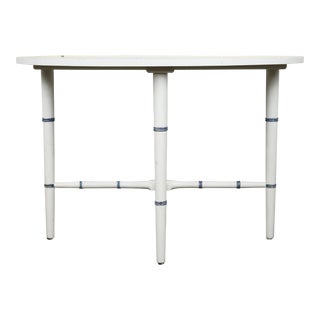 Vintage Oval Coffee Table With Faux Bamboo Legs For Sale