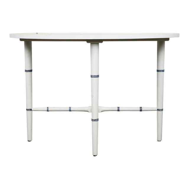 Vintage Oval Coffee Table With Faux Bamboo Legs For Sale