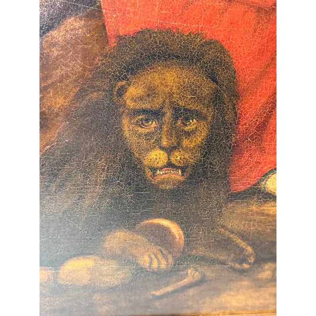 19th Century Biblical Mythology Oil Painting Daniel in the Lions' Den Attributed to Isaac Findler, Signed & Dated 1881 For Sale - Image 14 of 18