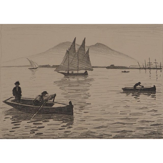 Modern Albert Marquet, Fishermen in the Bay of Naples, Original Lithograph For Sale - Image 3 of 6