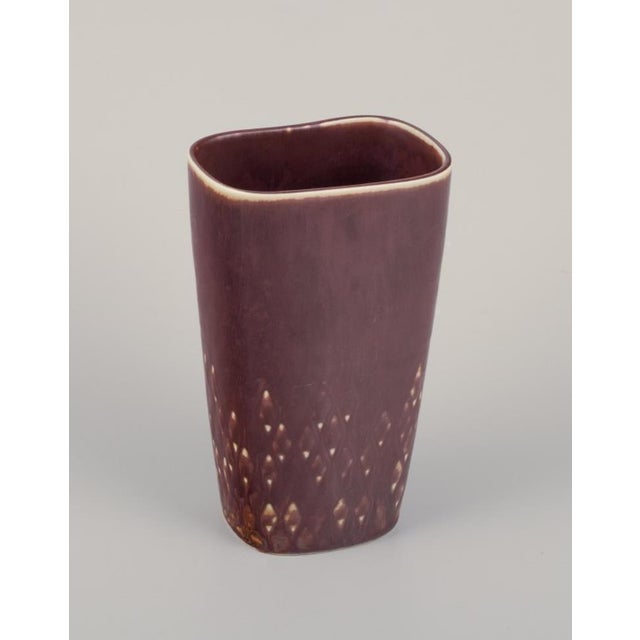 Modernist Ceramic Vase in Brown Tones by Carl Harry Stålhane for Rörstrand For Sale - Image 5 of 9