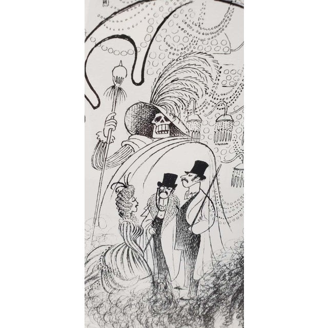 Black Al Hirschfeld "Phantom of the Opera" Hand Signed Lithograph Printers Proof, Circa 1988 For Sale - Image 8 of 9