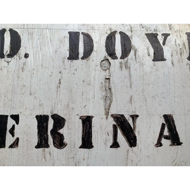 French Country 1940s Vintage Hand Painted Veterinary Sign Good Thunder Minnesota Native American For Sale - Image 3 of 4