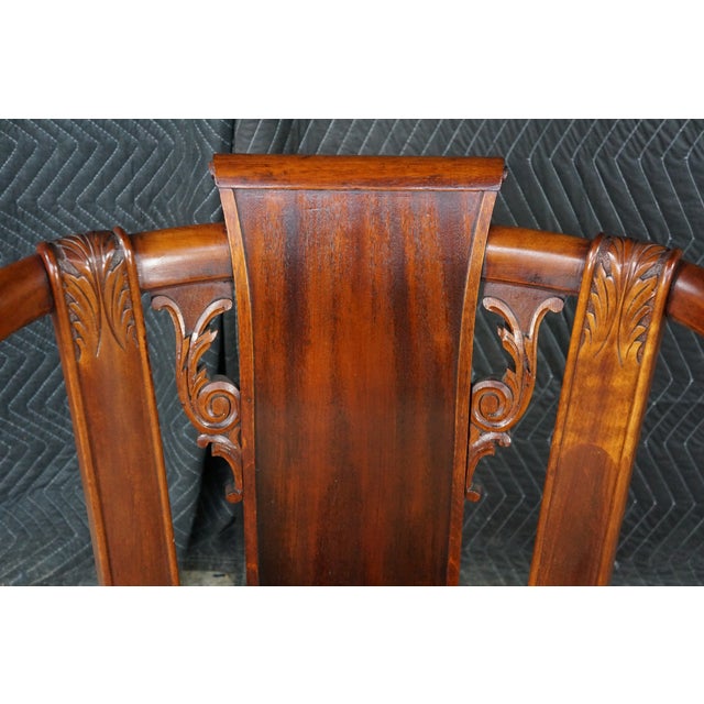Brown Antique 19th Century Mahogany Regency Empire Horseshoe Library Parlor Arm Chair For Sale - Image 8 of 18