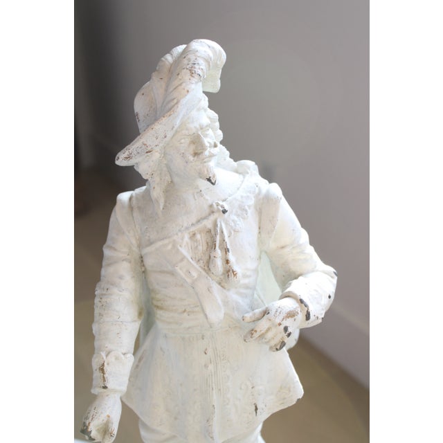 Late 19th Century English Renaissance Regency Gentleman sculpture. A remarkable antique statue, with gilded gold pedestal...