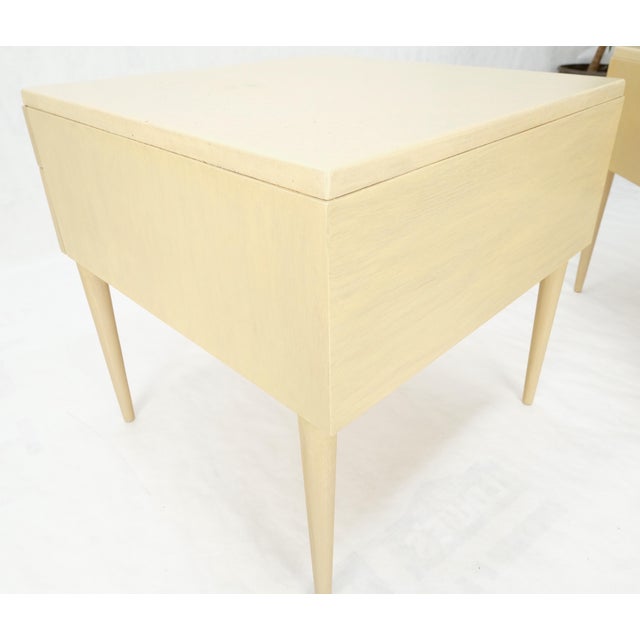 Paul Frankl Mid-Century Modern Bleached Walnut Cork Tops Paul Frankl End Side Tables MINT! For Sale - Image 4 of 18