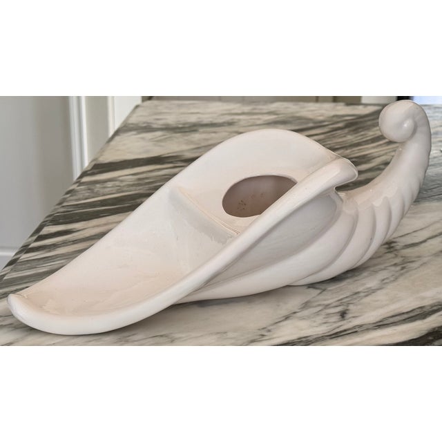 Mid-Century Studio Art Ceramic Cornucopia For Sale - Image 10 of 14