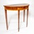 Beautiful neoclassical directoire style demi lune console table rendered in mahogany with exquisite inlay marquetry of...