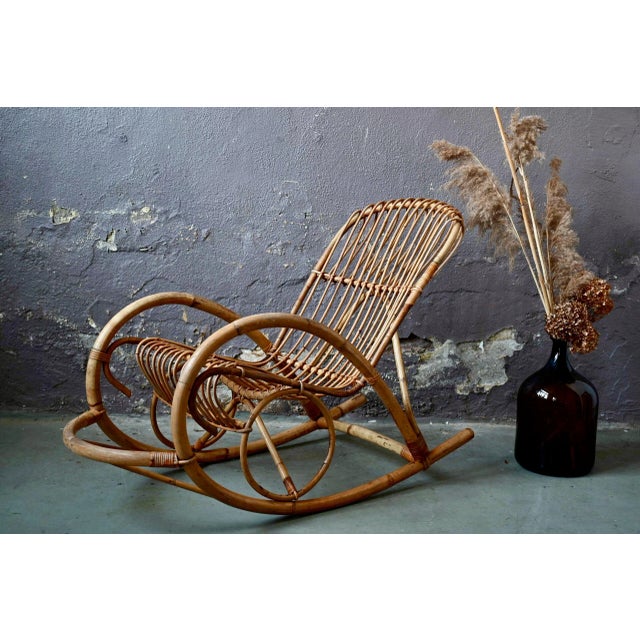 Vintage Rattan Rocking Chair For Sale - Image 11 of 11