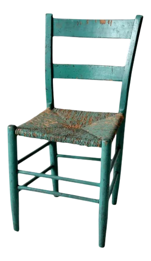 Antique Painted Rush Seat Chair