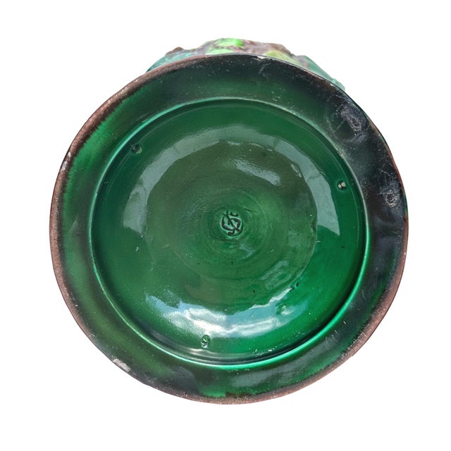A George Jones Majolica 'Palissy Vase' With Snake Handle, English, Ca. 1870 For Sale - Image 12 of 12