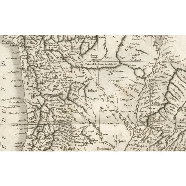 Antique Map of Paraguay and Jesuit Missions by Danville, 1733 For Sale - Image 4 of 10