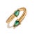 Contemporary Emerald Teardrop Glow Gold Adjustable Ring, Size 8 For Sale - Image 3 of 10