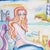Love Lorn by Zoa Ace | Oil on canvas Mermaid with a flamingo and various coastal elements. For Sale - Image 4 of 5
