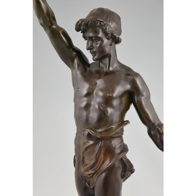 Brown Marcel Debut, Sculpture of Aladdin and the Magic Lamp, Bronze For Sale - Image 8 of 12