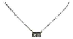 The Breton: Simple 14 Karat White Gold and Diamond Necklace