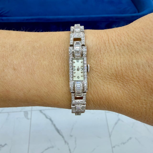Ladies Vintage Antique Art Deco Blancpain 10mm 7.40ctw Diamond Manual Watch For Sale - Image 10 of 10