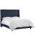 Ivy Tufted Wingback Bed in Navy Classic Linen, Full For Sale In Chicago - Image 6 of 8
