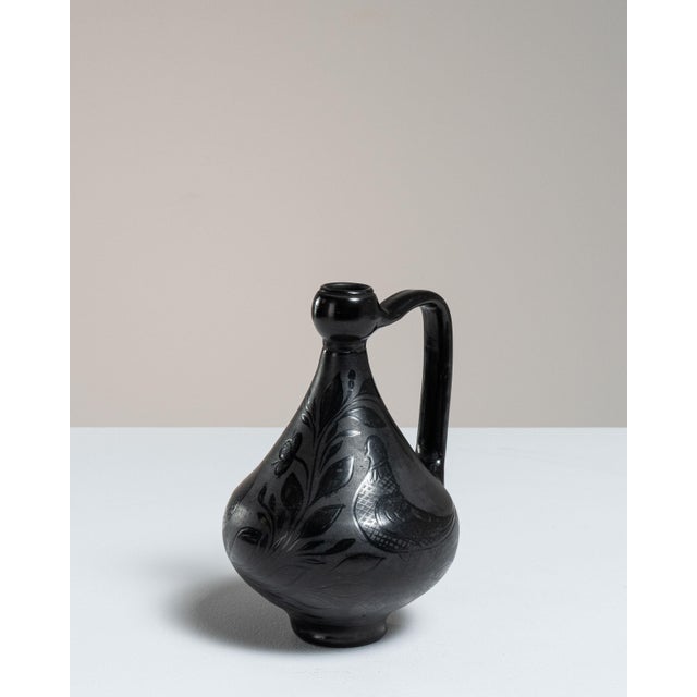 Mid 20th Century Hungary Black Ceramic Jar For Sale - Image 12 of 15