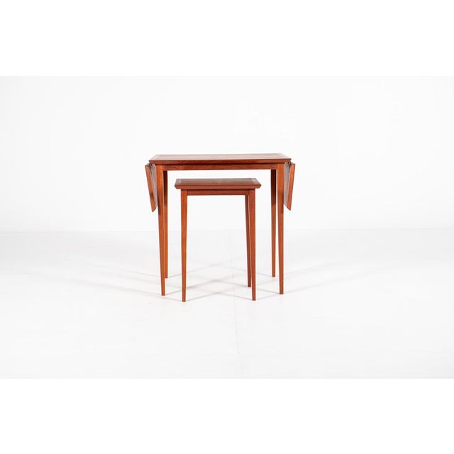 1960s Vintage Scandinavian Extendable Nesting Tables, Denmark, 1960s, Set of 2 For Sale - Image 5 of 11