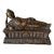 Vintage Asian Reclining Buddha Bronze Sculpture With Ornate Relief Base For Sale