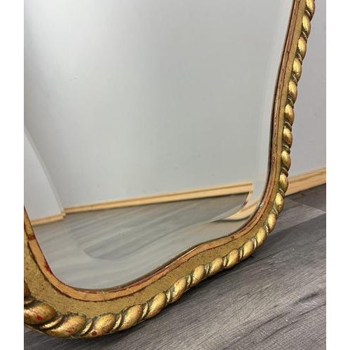 Metal Vintage French Ornate Wall Mirror with Gold Finish For Sale - Image 7 of 11