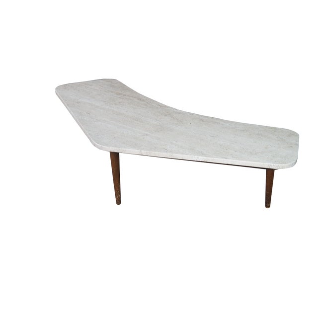 This exceptional vintage Mid-Century Modern boomerang coffee table seamlessly blends organic sculptural design with the...