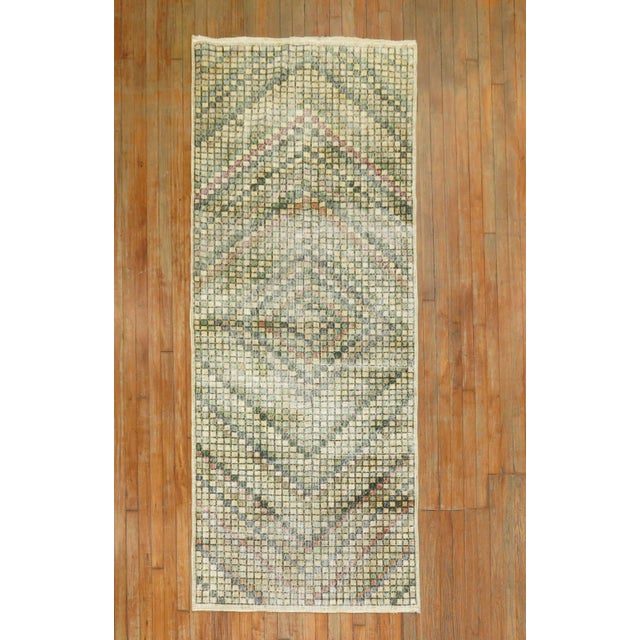 Mid 20th Century Mid 20th Century Zabihi Collection Turkish Deco Rug For Sale - Image 5 of 9