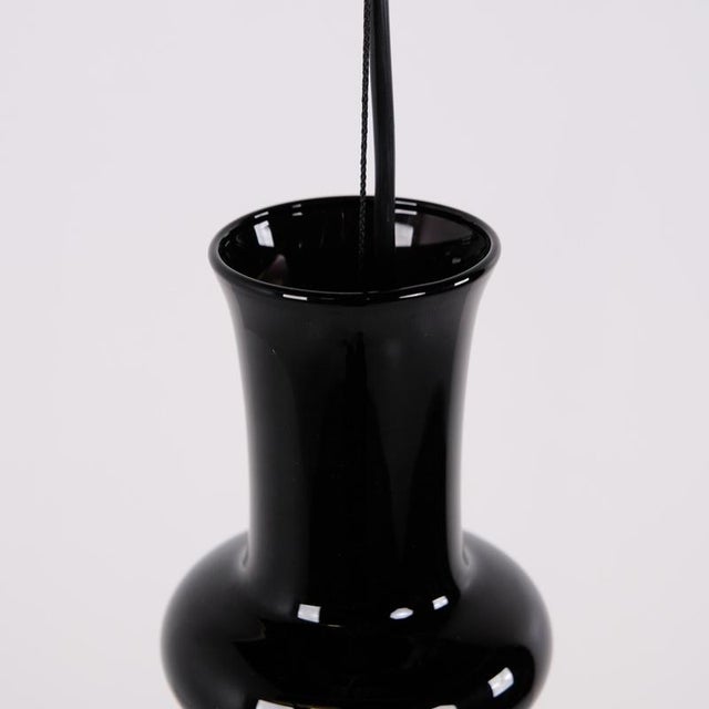 1970s Etude Pendant Light in Black Glass by Michael Bang for Holmegaard, 1970s For Sale - Image 5 of 8