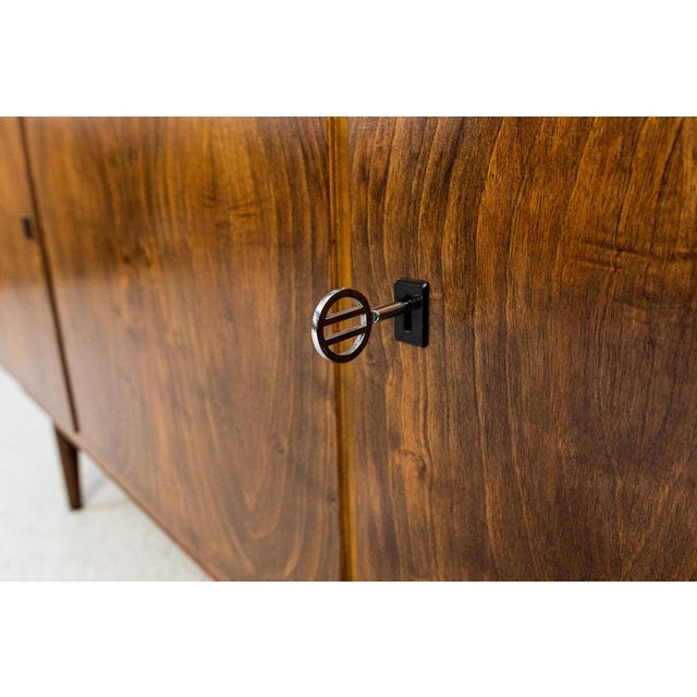 Vintage Walnut Sideboard from LFM, Poland, 1970s For Sale - Image 6 of 13