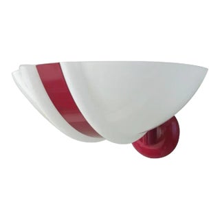 1980s Uplight Sconce With Red Stripe For Sale