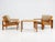 Brutalist Bonanza Armchairs and Coffee Table in Oak by Esko Pajamies for Asko, Finland, 1966, Set of 3 For Sale - Image 3 of 18