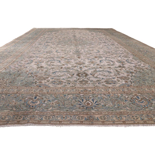 Traditional Mid 20th Century Handcarved Vintage Persian Kashan Rug, 11'1 X 19'4 For Sale - Image 3 of 10
