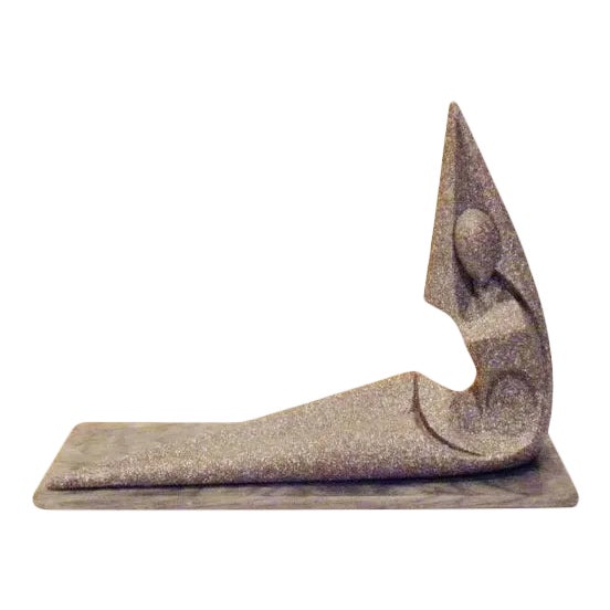 Vintage Mid Century Abstract Female Nude Sculpture - Granite For Sale
