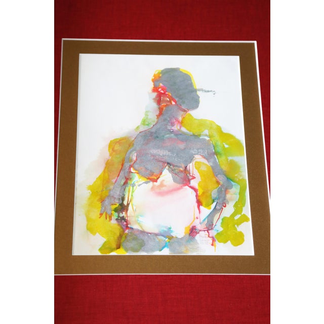 Modern Martin Sumers Figural Watercolor 1999 For Sale - Image 3 of 4