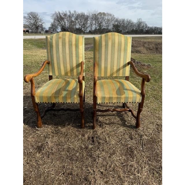 Large 19th Century French Country Solid Walnut Bergère or Armchair- A Pair For Sale - Image 11 of 17
