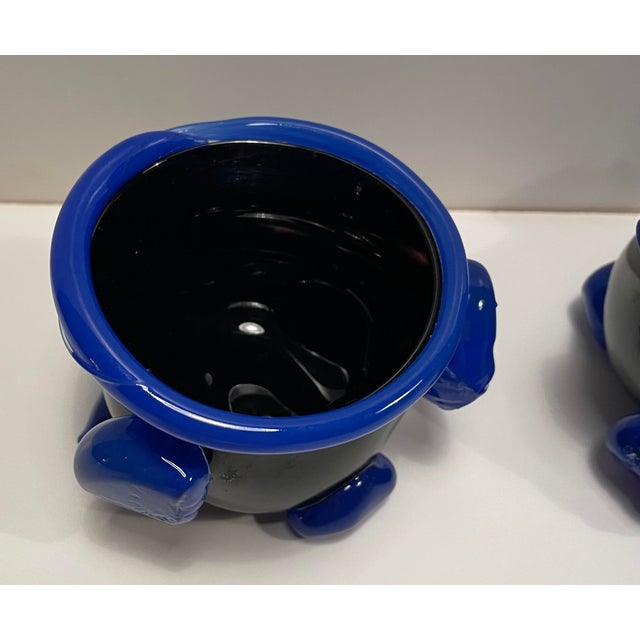 1990s Art Glass Cream and Sugar Coffee Set For Sale - Image 6 of 7