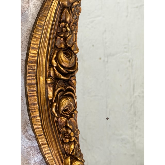 Mid-20th Century Mid-Century French Rococo Style Gilt Wall Mirror With Romantic Courting Couple Porcelain Plaque For Sale - Image 10 of 14