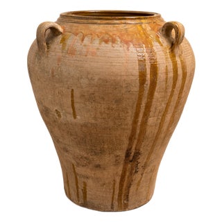 Vintage Spanish Glazed Ceramic Jar, 1970s For Sale