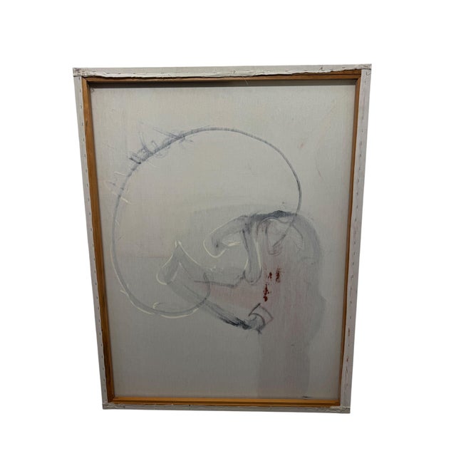 Large 1983 Abstract Mixed Media Painting on Canvas, 46x60" by Jack Compton For Sale In Phoenix - Image 6 of 7