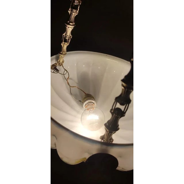 Metal Catalan Modernist Ceiling Lamp, Spain, 1930s For Sale - Image 7 of 18