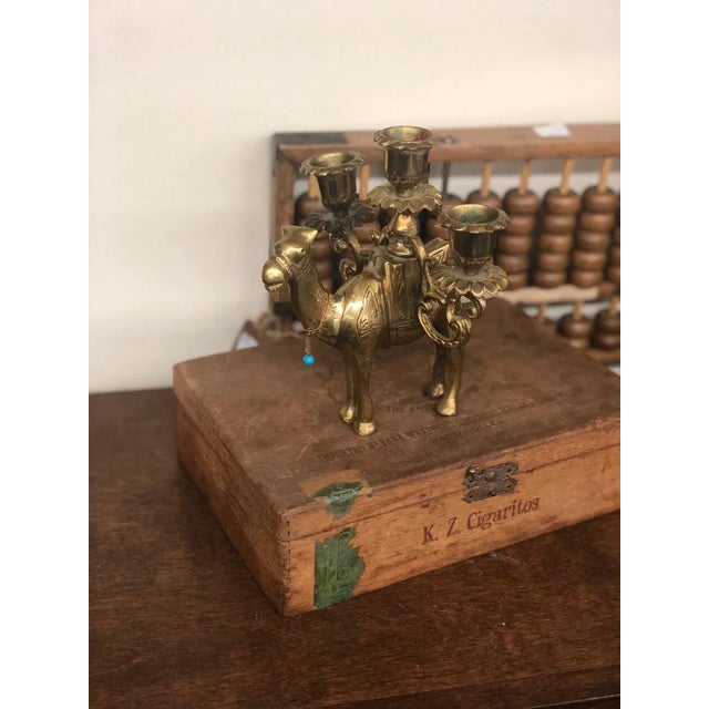 Mid-Century Modern Vintage Brass Camel Candle Holder For Sale - Image 3 of 6