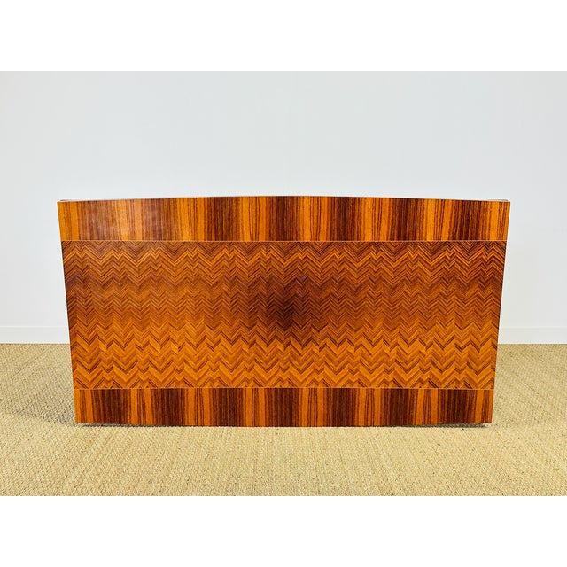 Wood Art Deco Varnished Chevron Marquetry Dining Table with Extensions, 1940s For Sale - Image 7 of 18