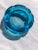 1970s Clear Turquoise Blue Round Ashtray Mid-Century Modern For Sale - Image 4 of 9