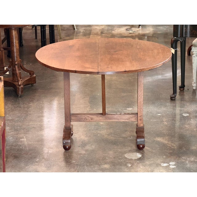 19th Century French Oak Wine Table With Tilt Top For Sale - Image 6 of 12