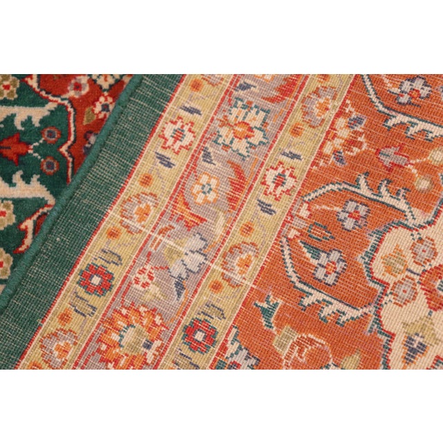 Textile Shabby Chic 1990's Pak-Persian Green/Rust Wool Rug - 8'2'' X 10'3'' For Sale - Image 7 of 9