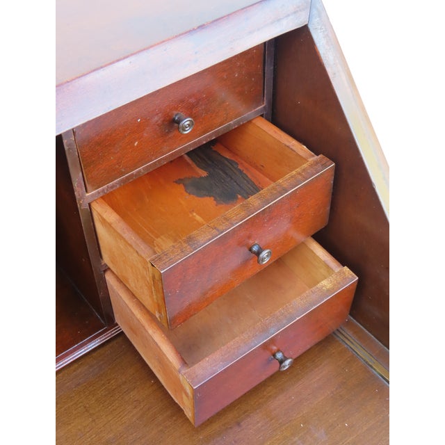 Early 1900s Art Deco Secretary Desk 6678 For Sale - Image 13 of 18